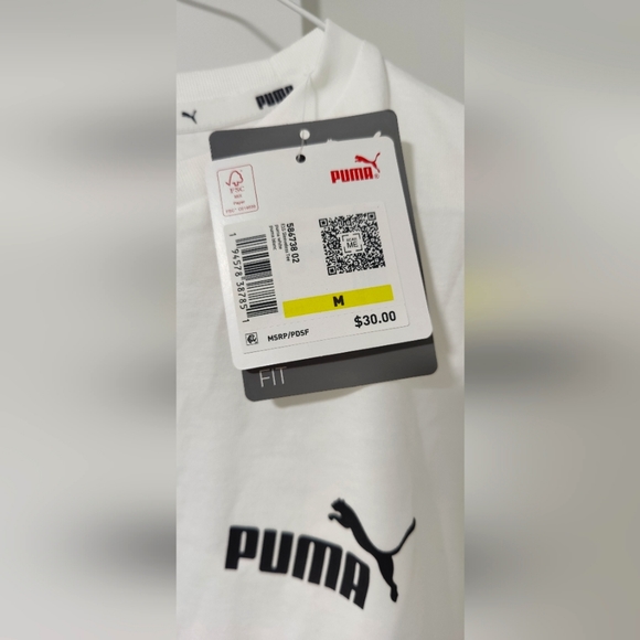 White sport shirt Puma M - Picture 3 of 5